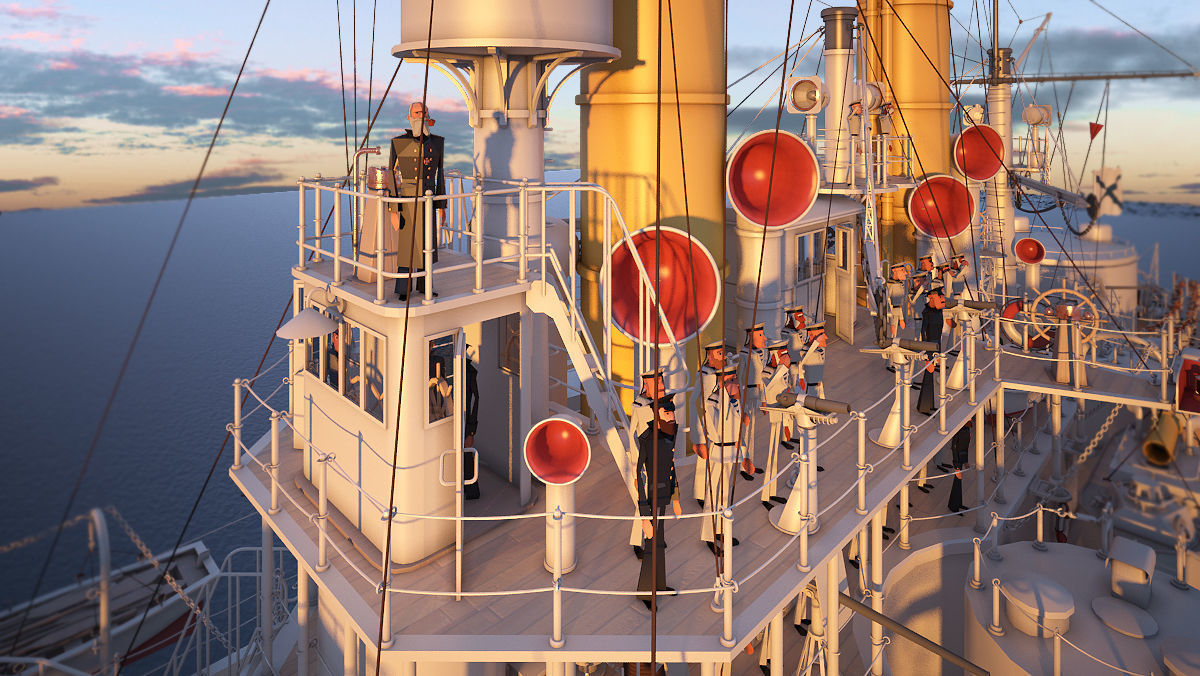 Battleship Petropavlovsk 1899 3D model_1