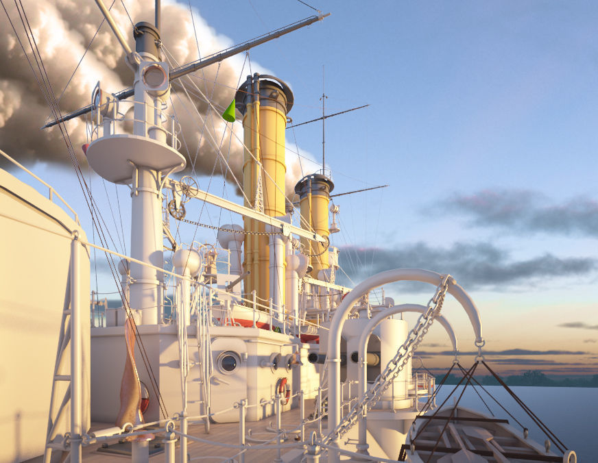 Battleship Petropavlovsk 1899 3D model_6