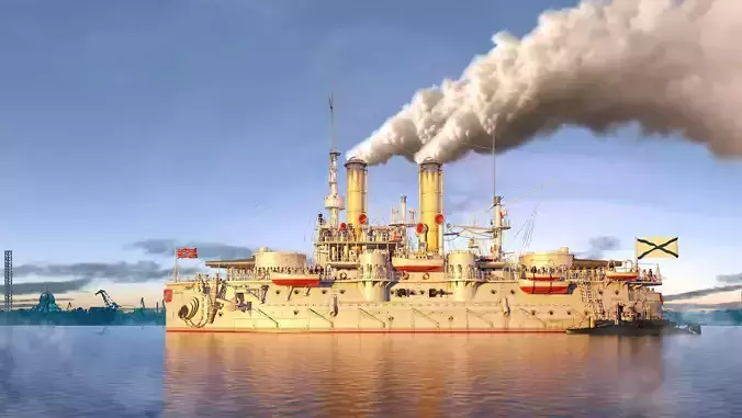 Battleship Petropavlovsk 1899 3D model