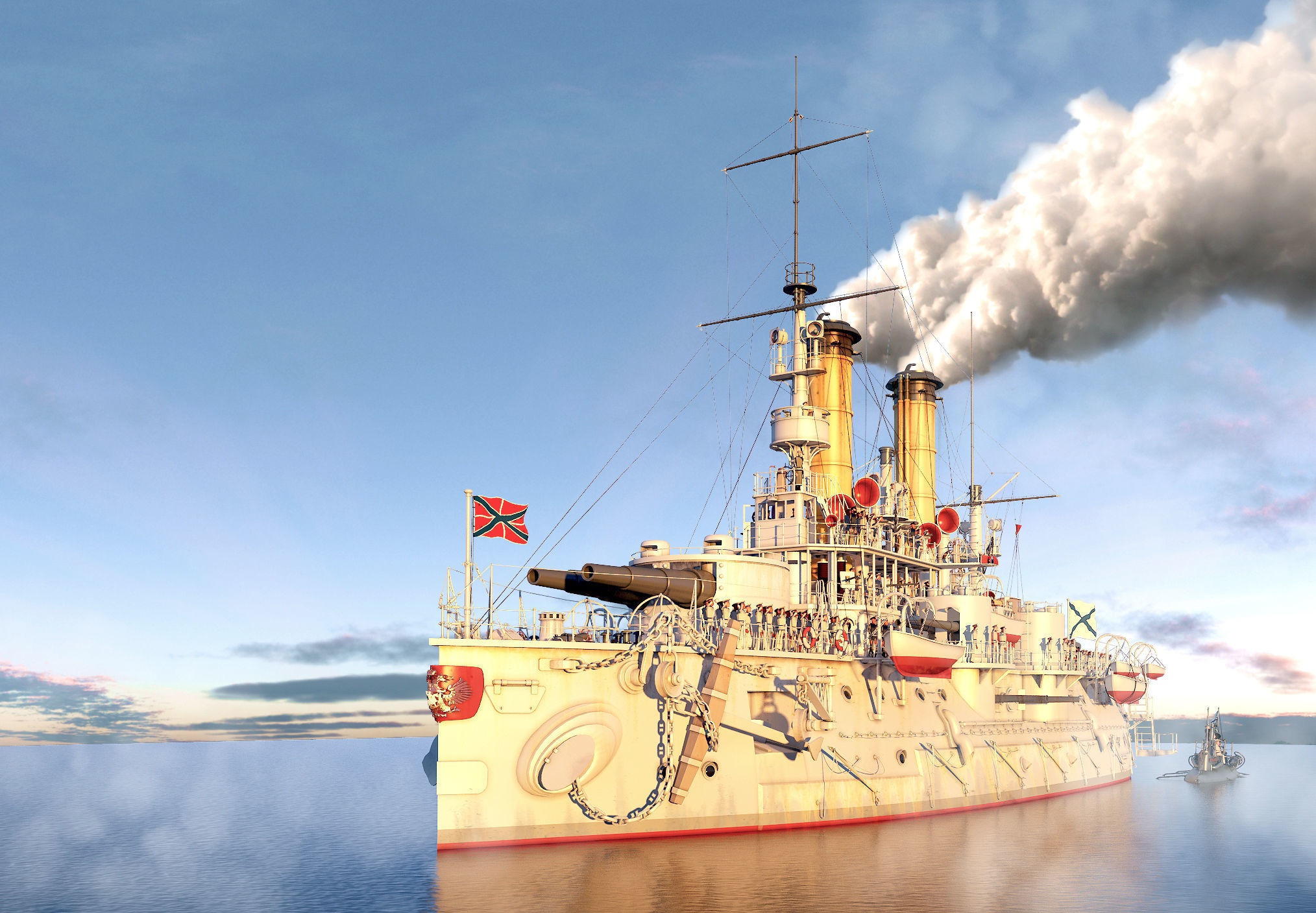 Battleship Petropavlovsk 1899 3D model_19