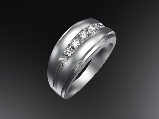 Five stone mens ring