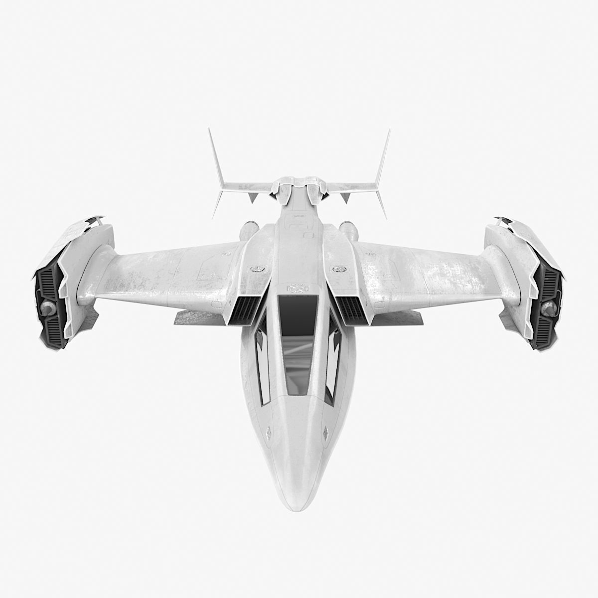 Spaceship fighter jet 3D model_2