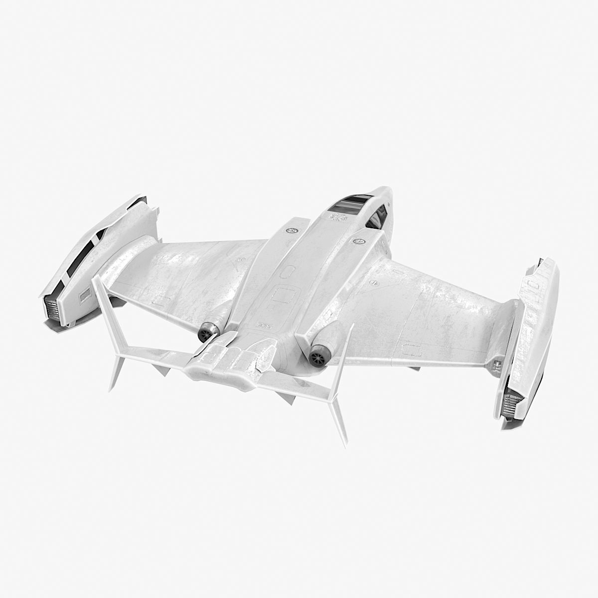 Spaceship fighter jet 3D model_4