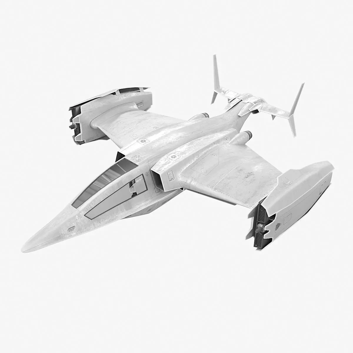 Spaceship fighter jet 3D model_0