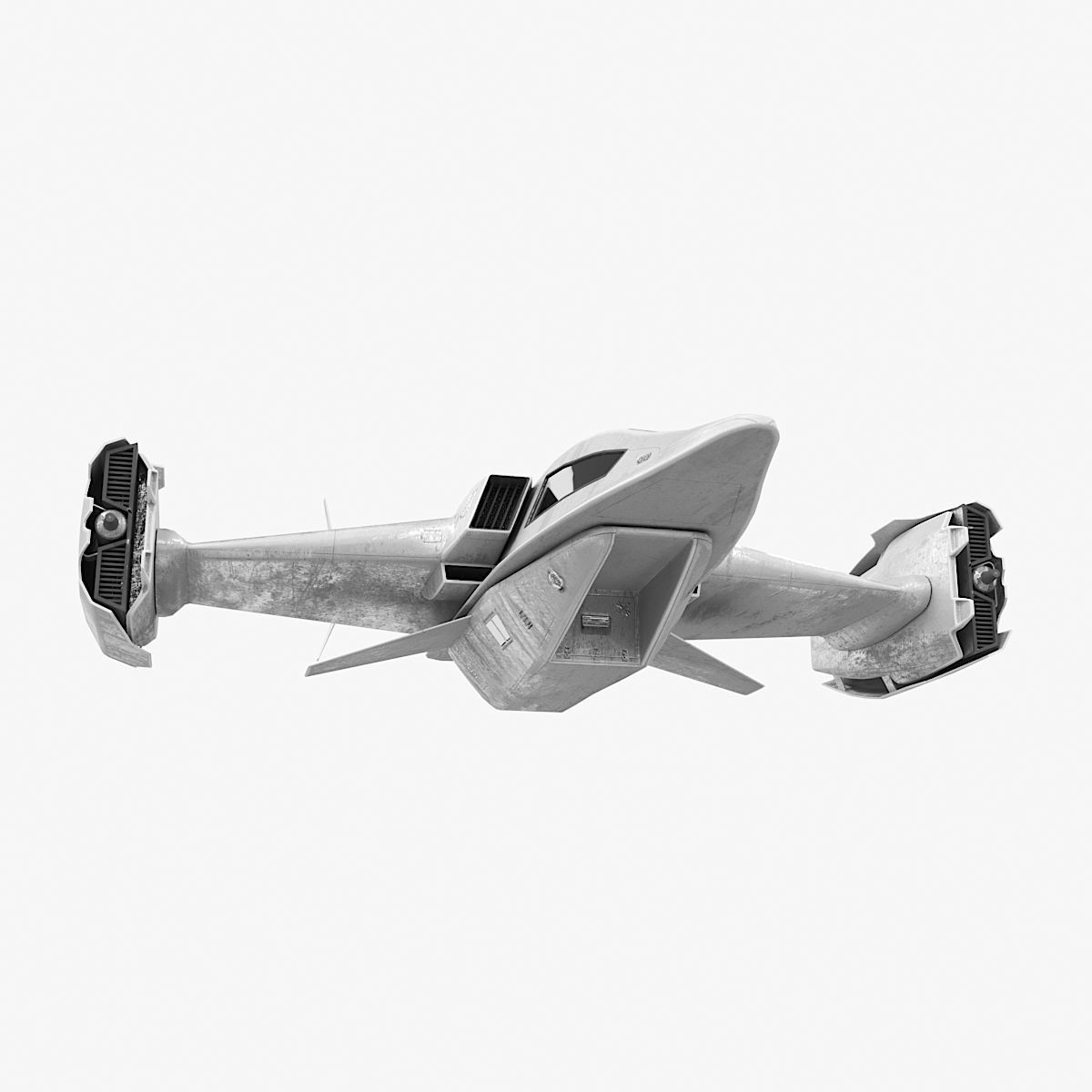 Spaceship fighter jet 3D model_1