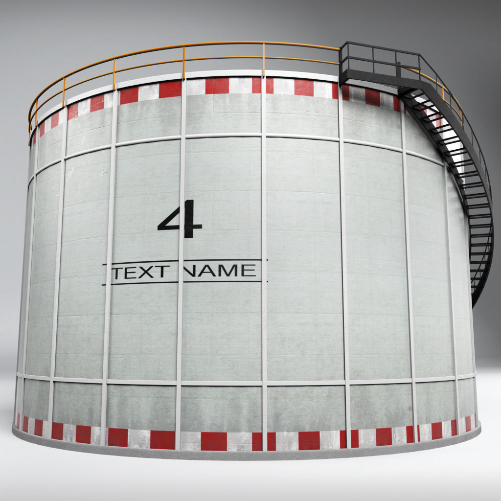 Oil tank gas industrial cylinder Low-poly 3D model_2