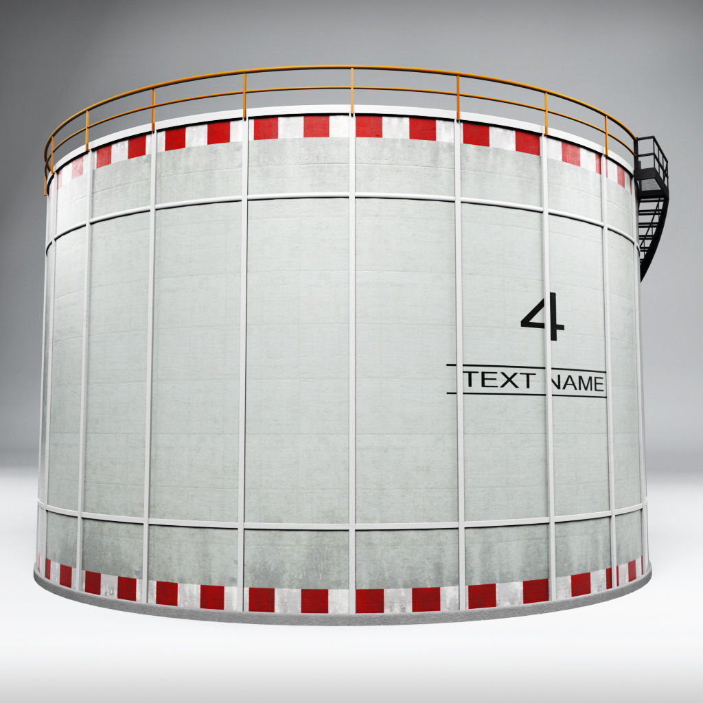 Oil tank gas industrial cylinder Low-poly 3D model_6