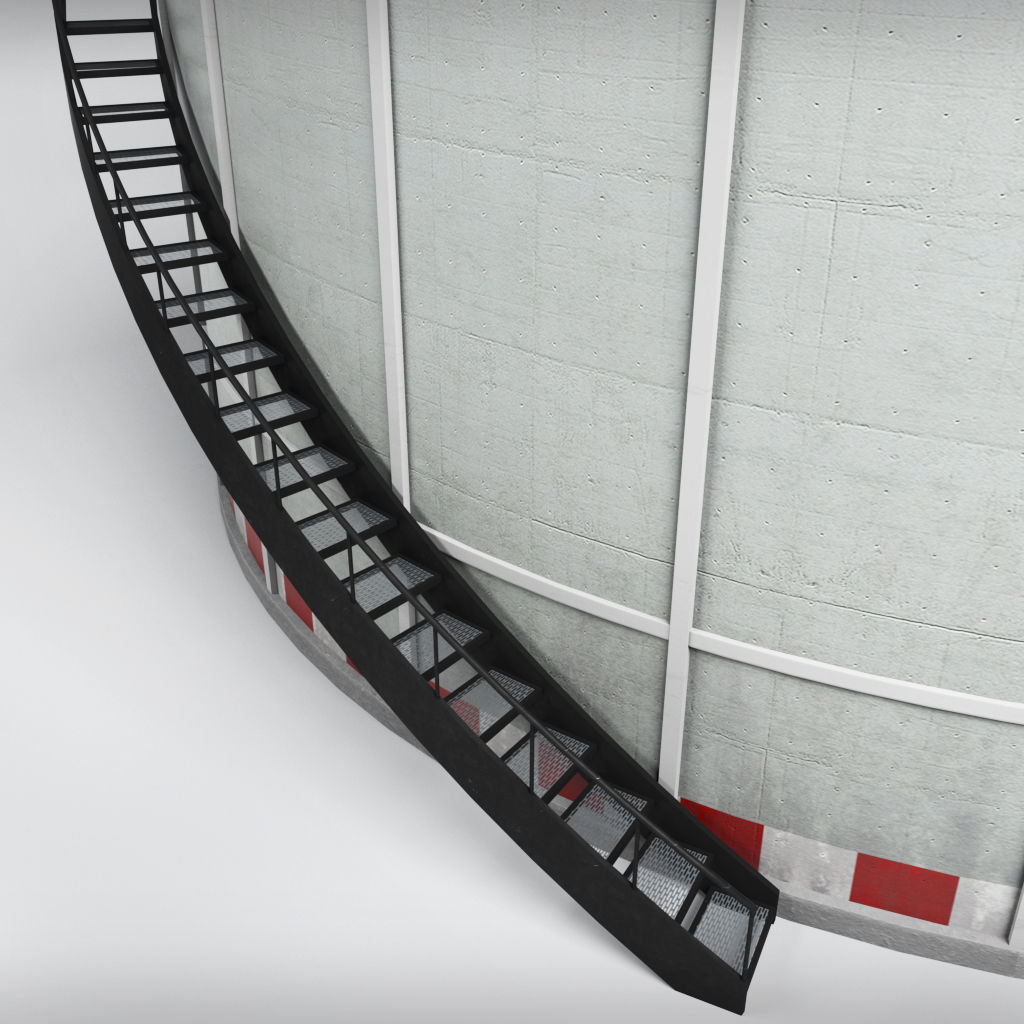 Oil tank gas industrial cylinder Low-poly 3D model_5