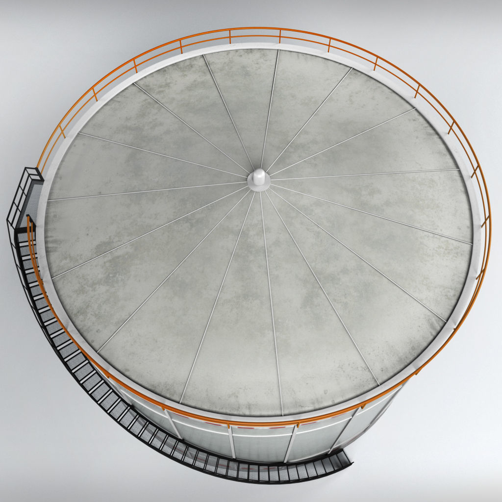 Oil tank gas industrial cylinder Low-poly 3D model_3