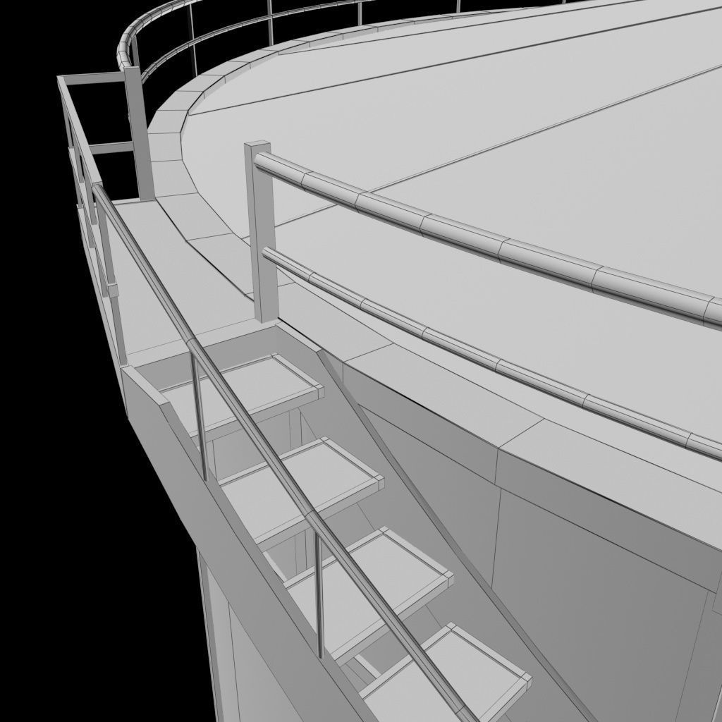 Oil tank gas industrial cylinder Low-poly 3D model_9