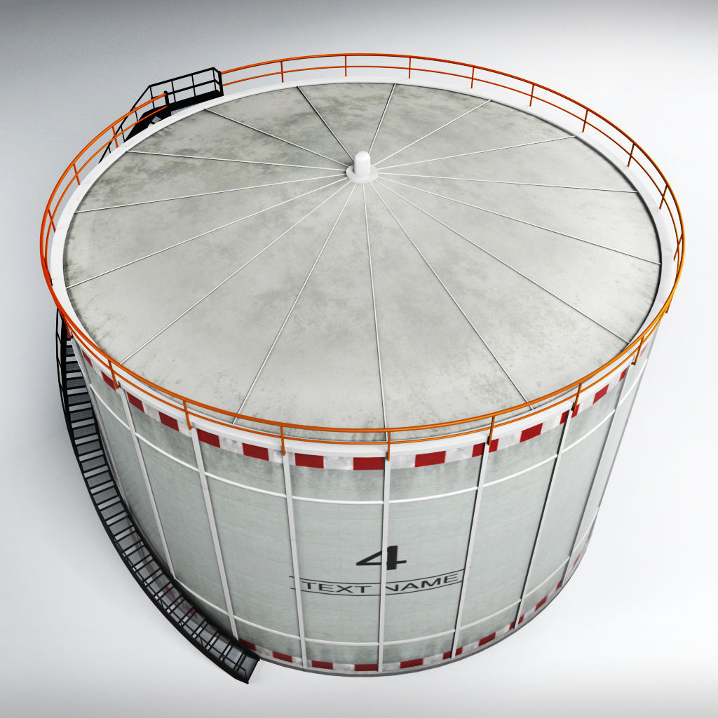 Oil tank gas industrial cylinder Low-poly 3D model_1