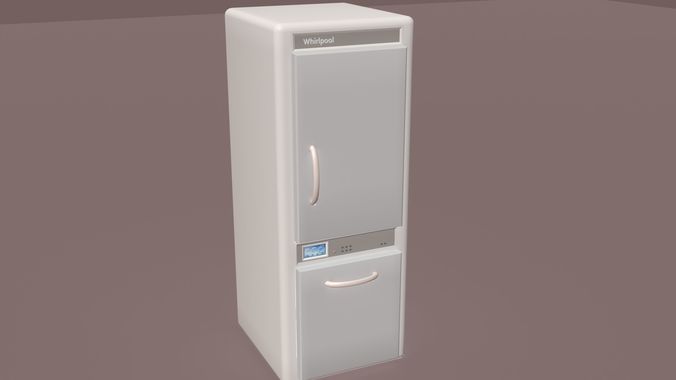 Whirlpool fridge model with interior Low-poly 3D model