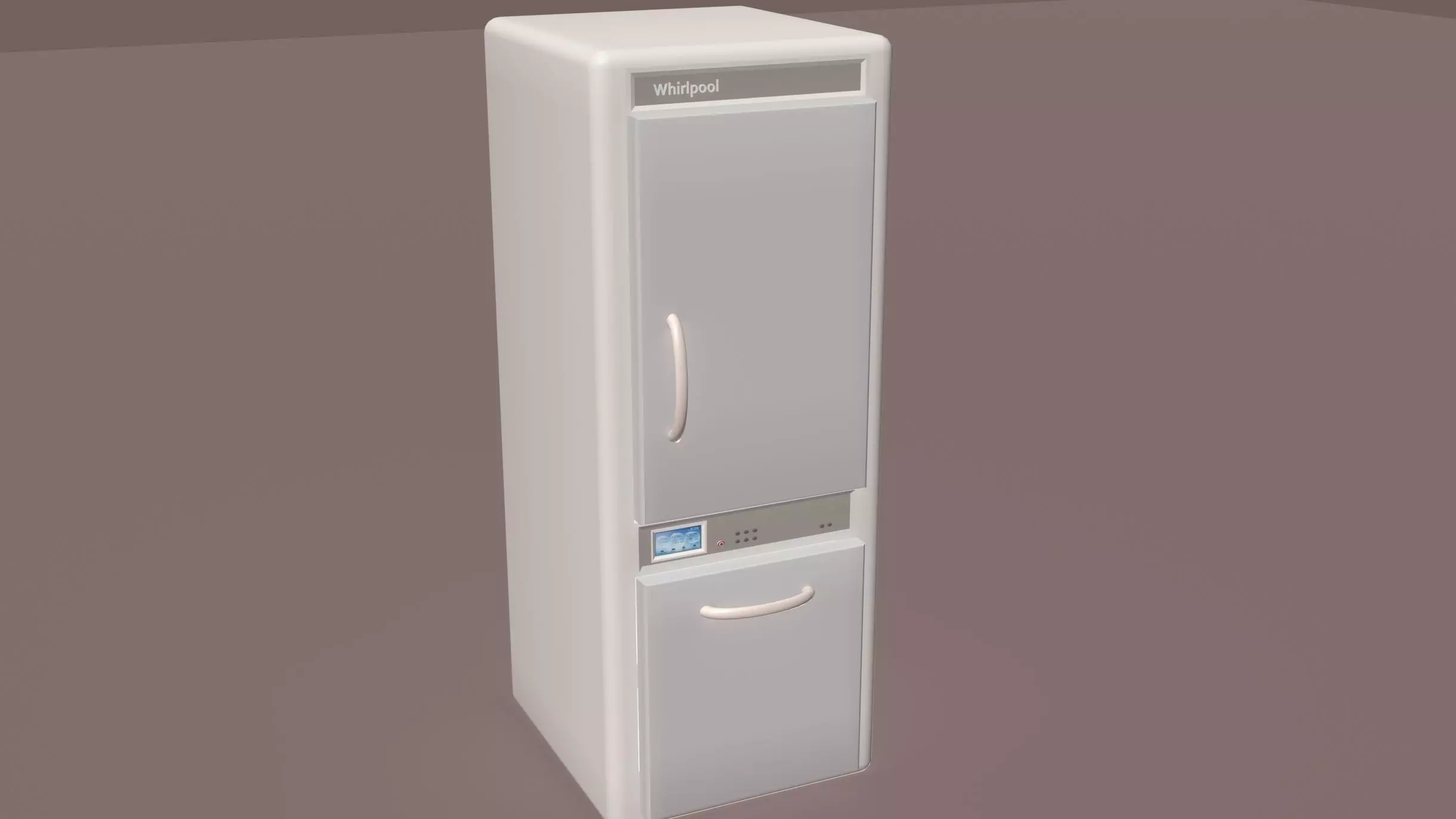 Whirlpool fridge model with interior Low-poly 3D model_0