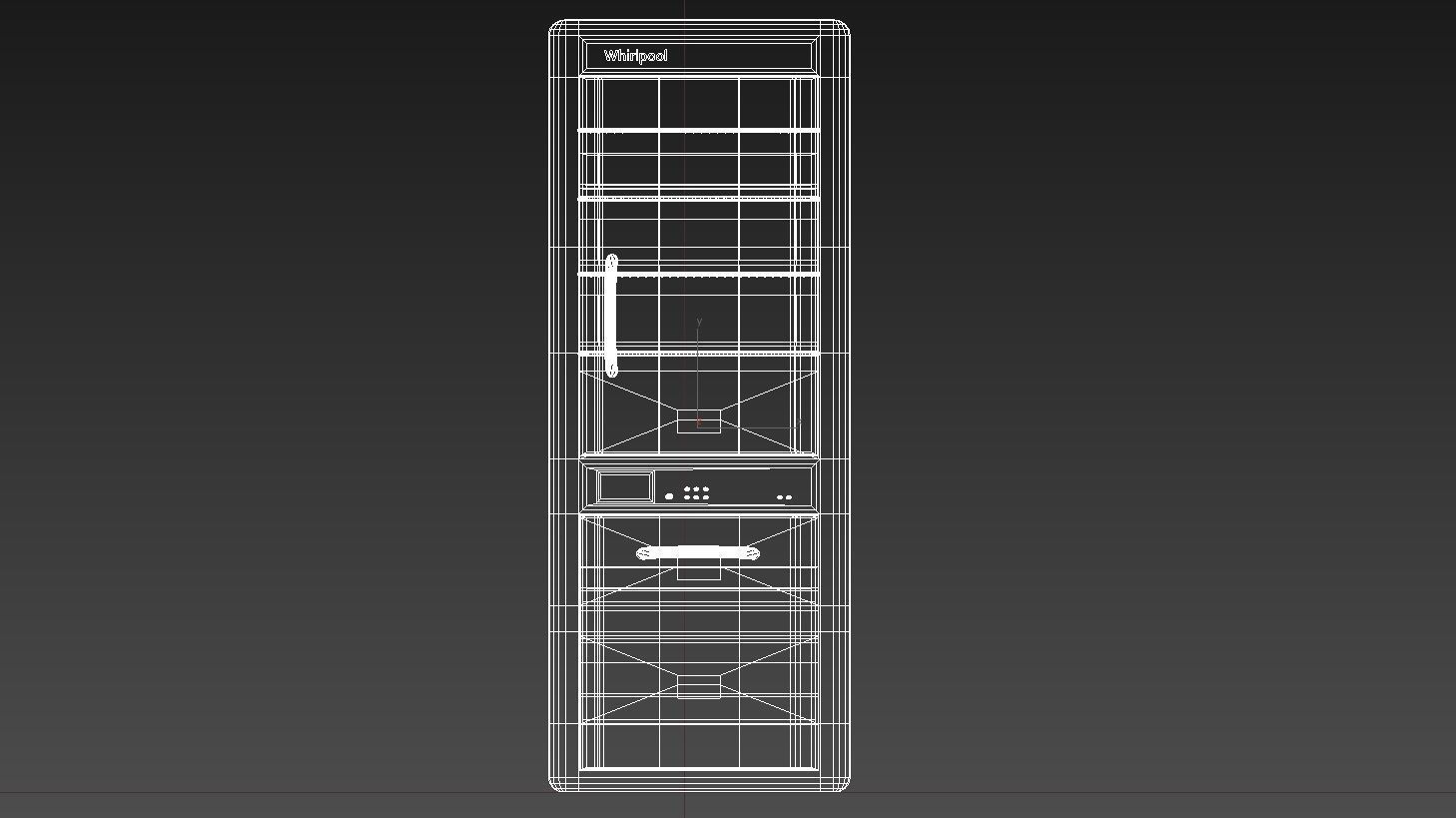 Whirlpool fridge model with interior Low-poly 3D model_6