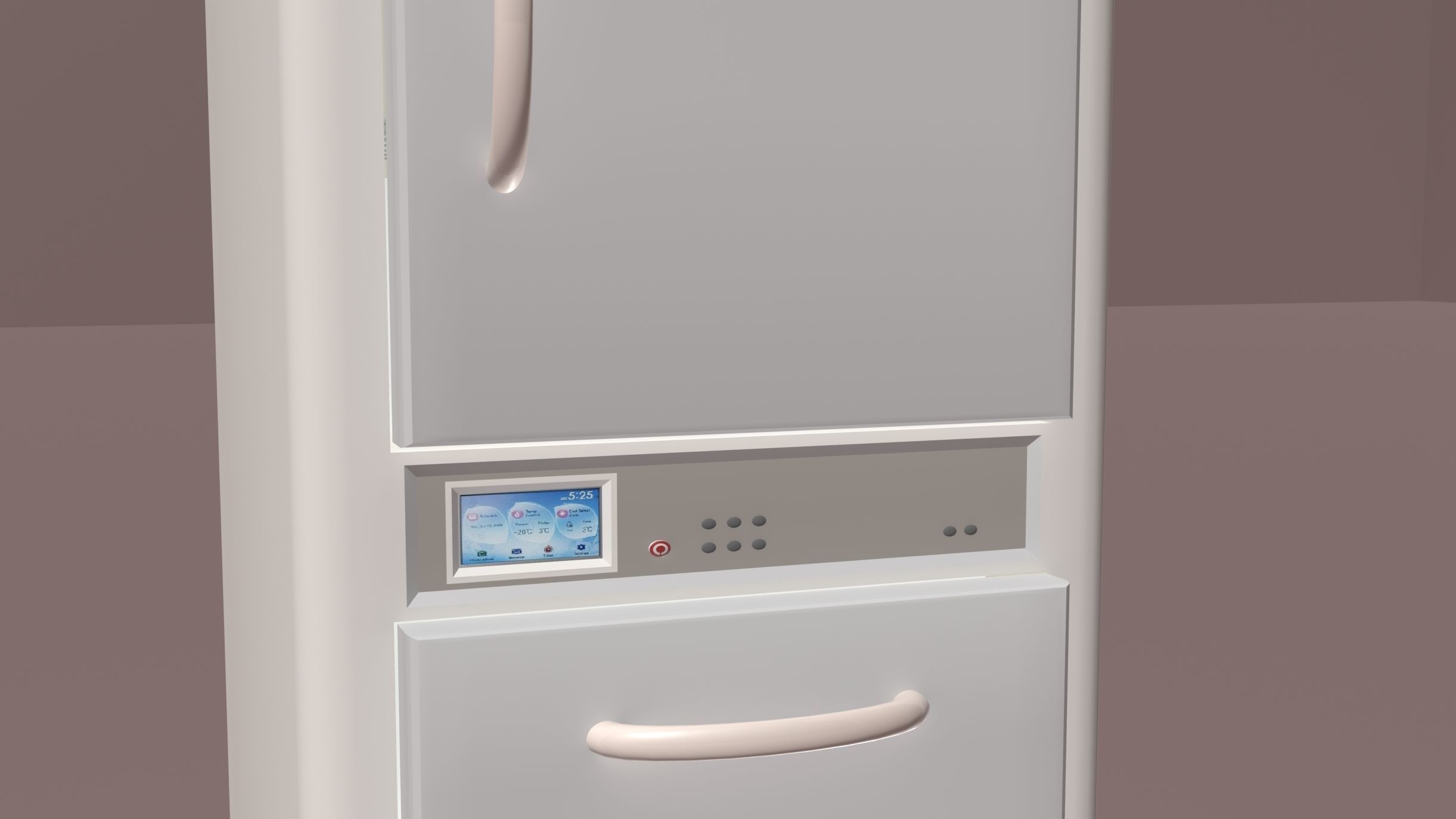 Whirlpool fridge model with interior Low-poly 3D model_3
