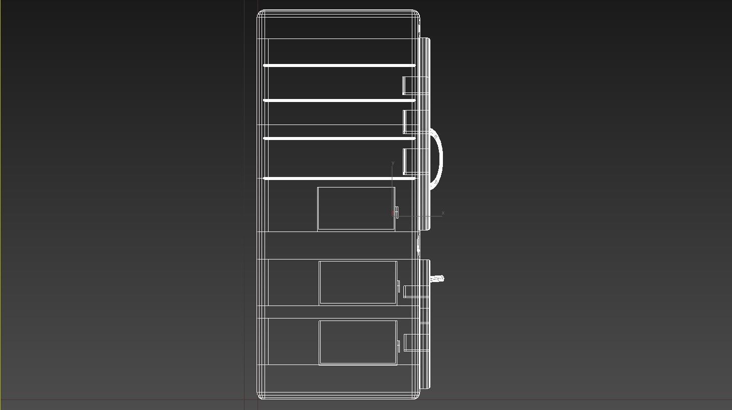 Whirlpool fridge model with interior Low-poly 3D model_7