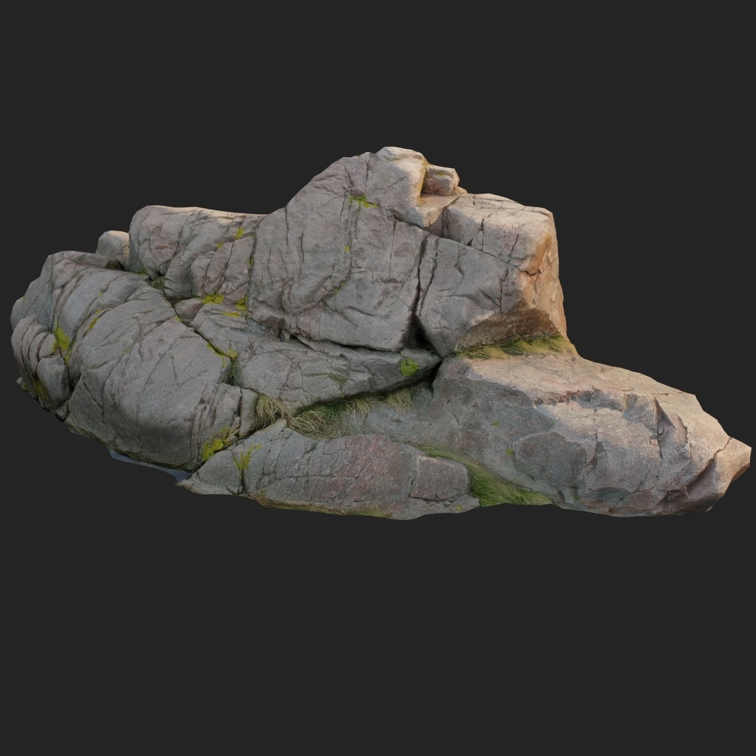 3d scanned nature stone 031 Low-poly 3D model_4