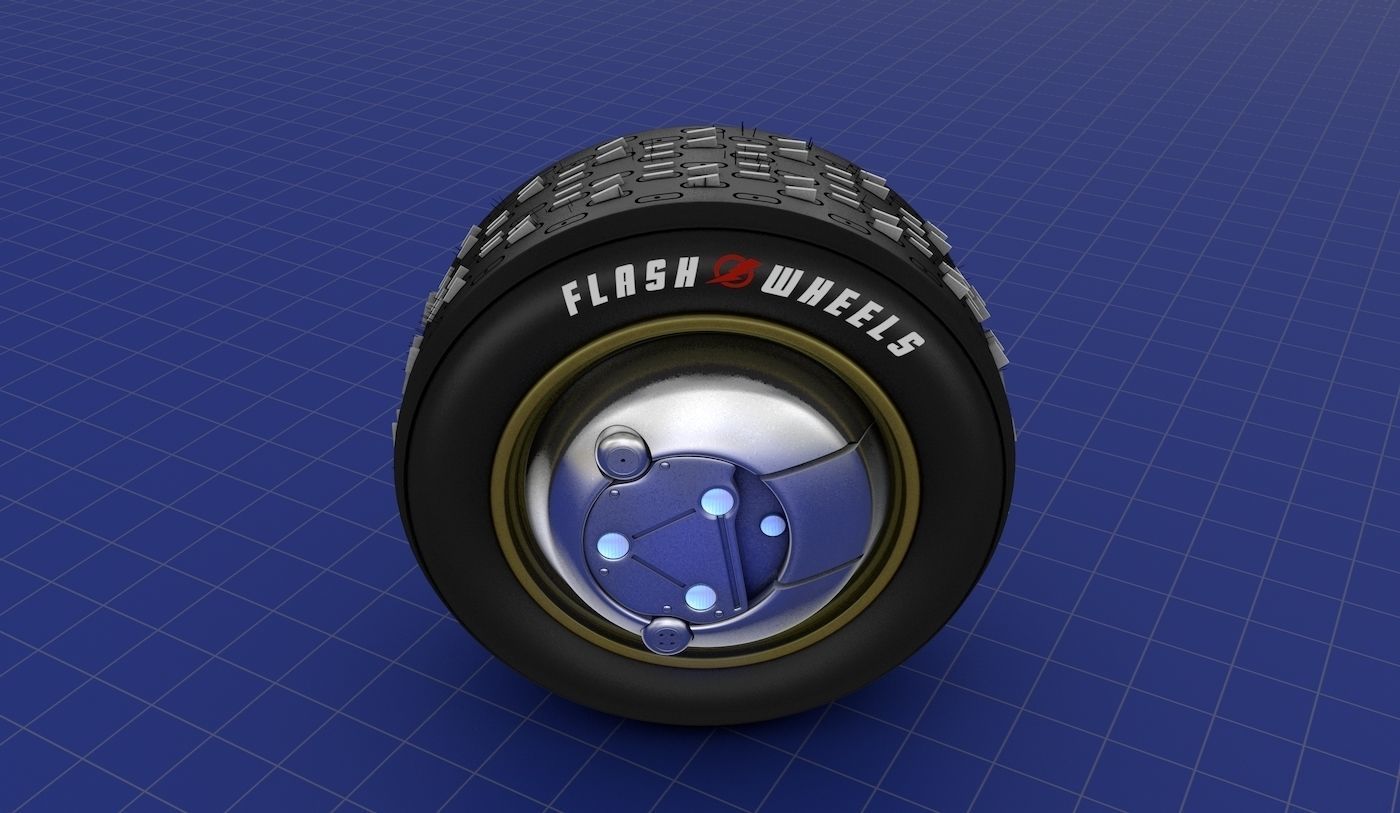 Flash Wheels Concept Tyre Illuminating Rim 3D model_1