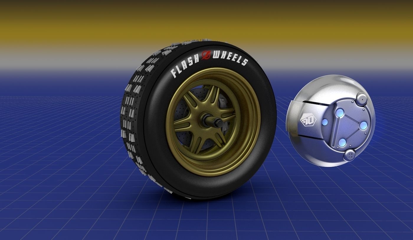Flash Wheels Concept Tyre Illuminating Rim 3D model_2