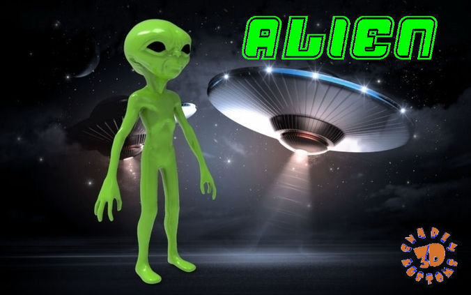 Alien figure with eyes 3D print model