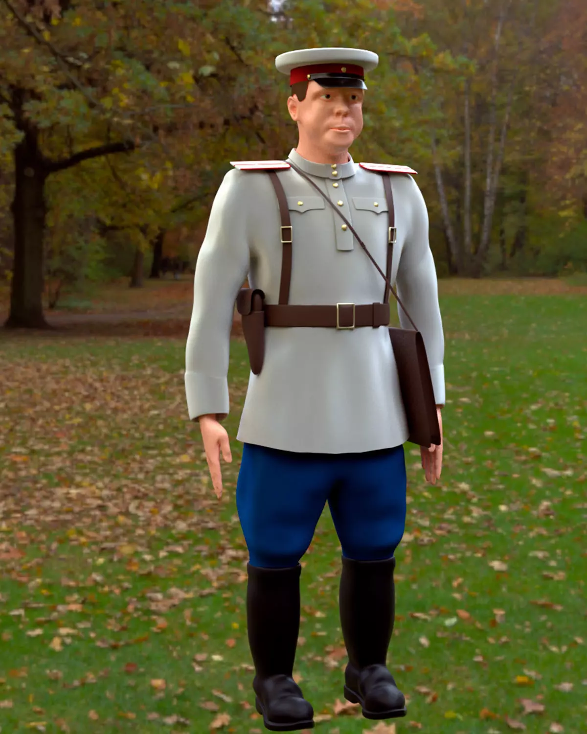 Soviet policeman 3D model_0