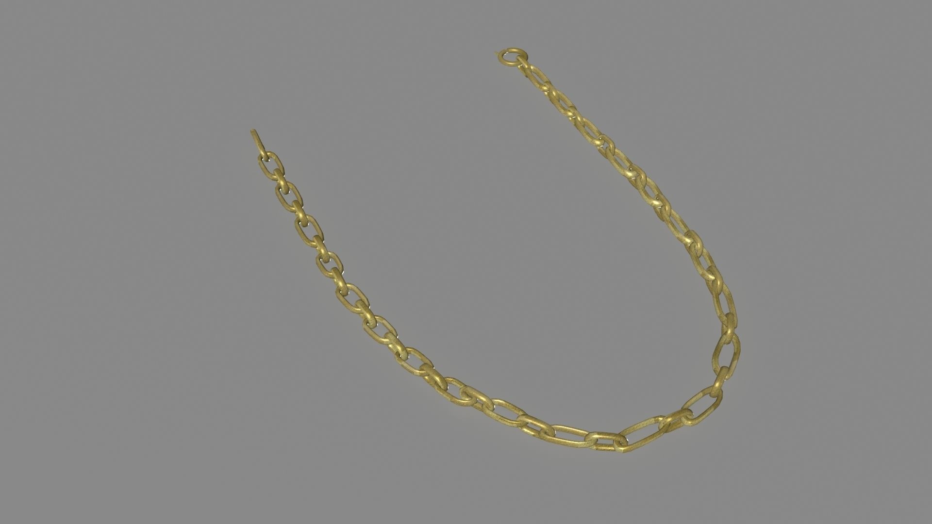 Golden neck chain 3D model Low-poly 3D model_2