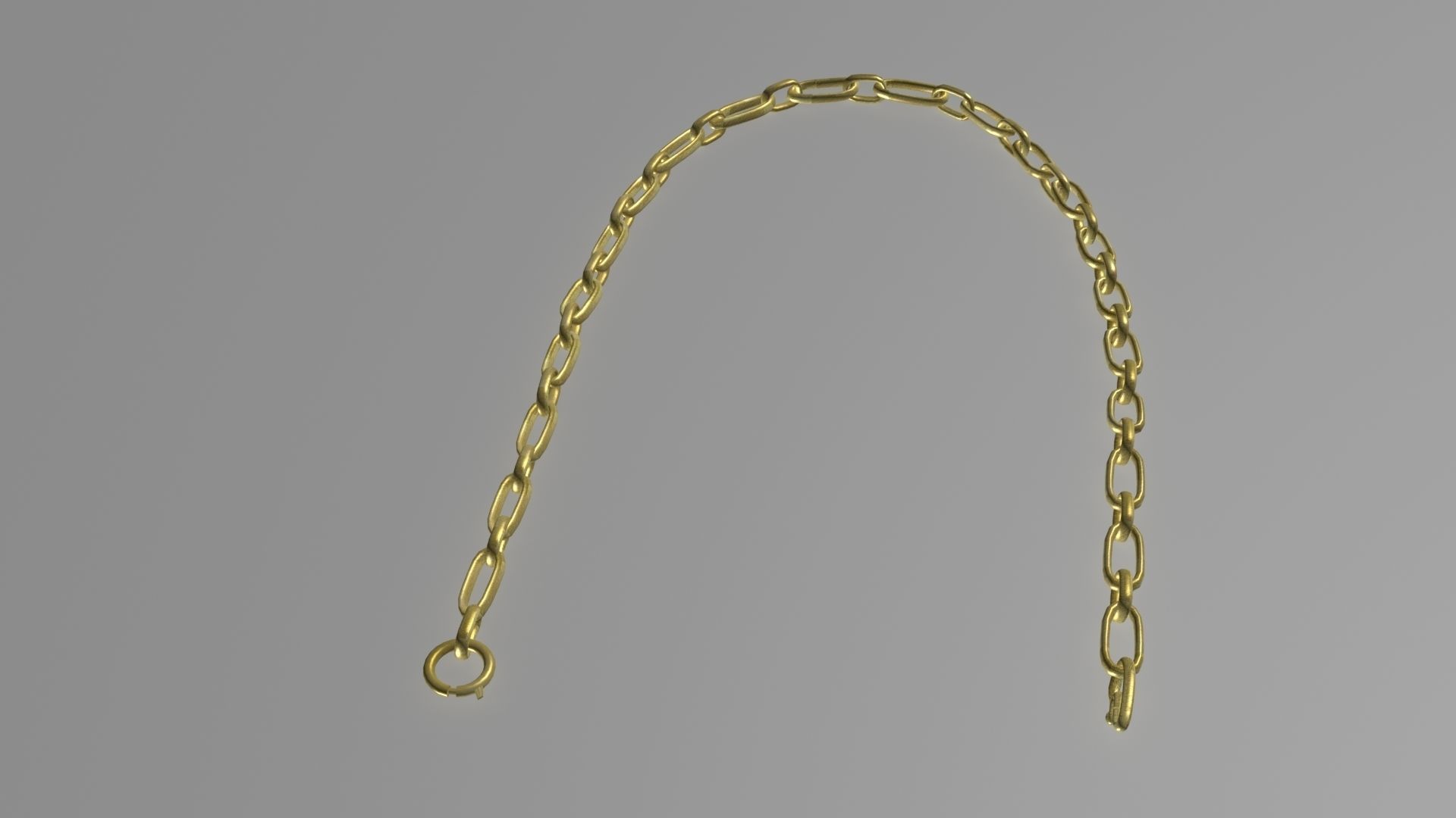 Golden neck chain 3D model Low-poly 3D model_4