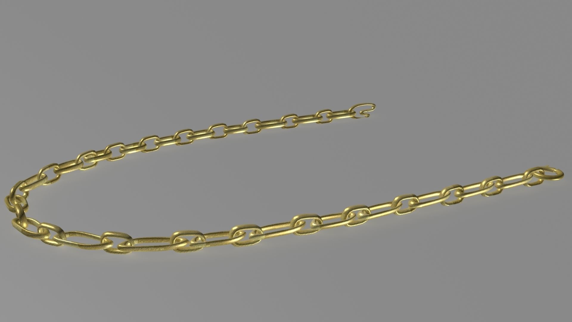 Golden neck chain 3D model Low-poly 3D model_3