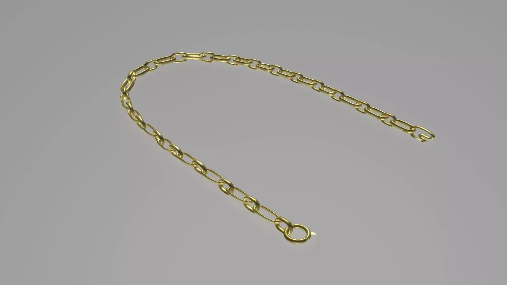 Golden neck chain 3D model Low-poly 3D model_0