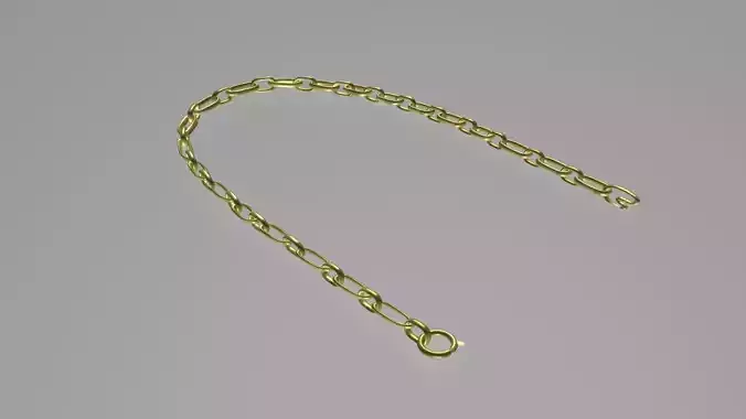 Golden neck chain 3D model
