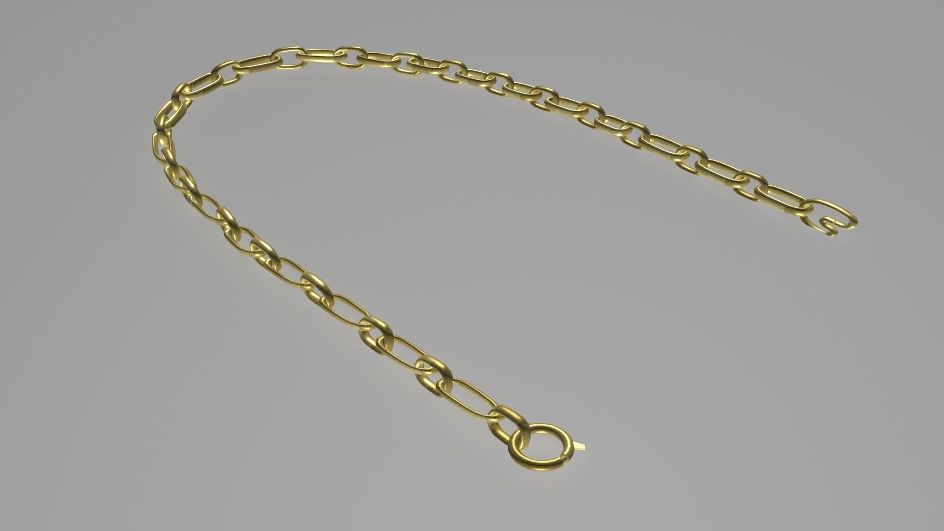 Golden neck chain 3D model Low-poly 3D model_1
