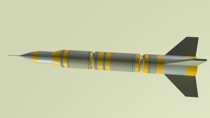 Ballistic rocket 3D model Low-poly 3D model