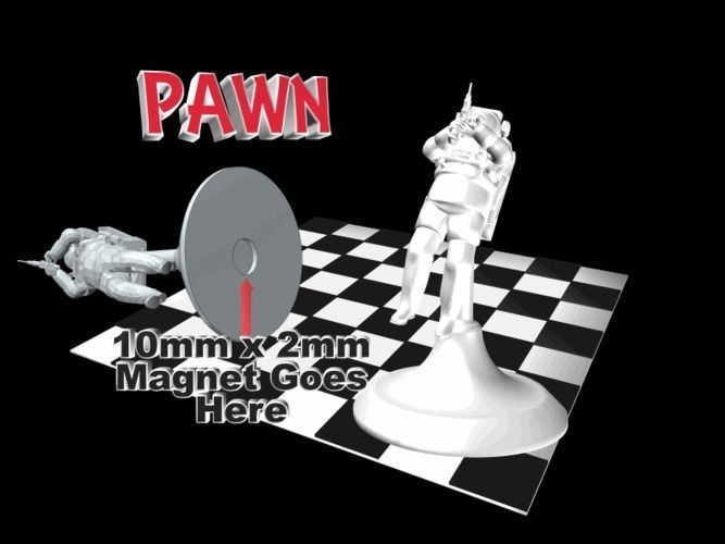 The Space Travel Chess Set just print and add magnets 3D print model_8