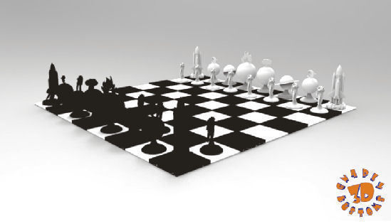 The Space Travel Chess Set just print and add magnets 3D print model_2