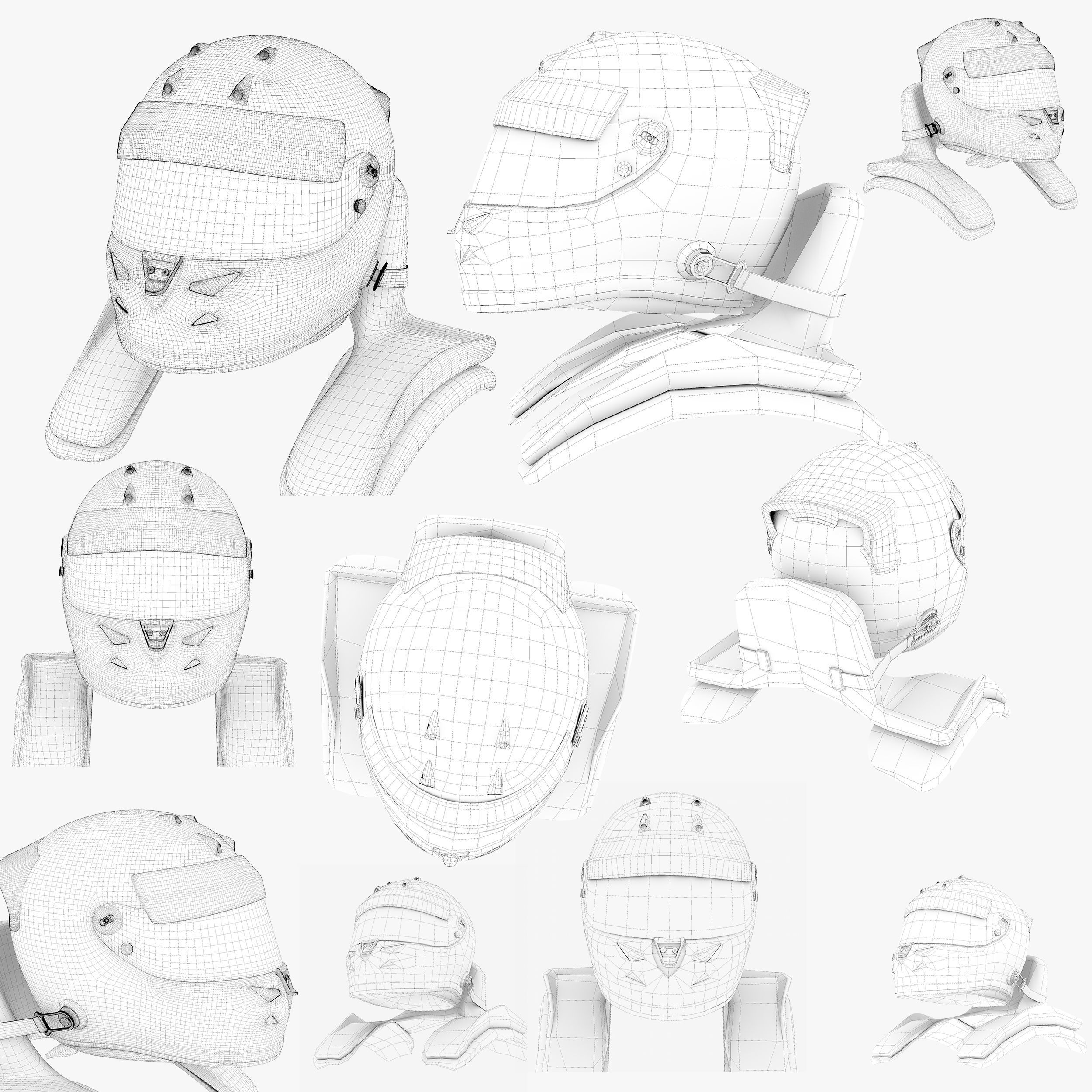 Hulkenberg helmet 2017 Low-poly 3D model_9