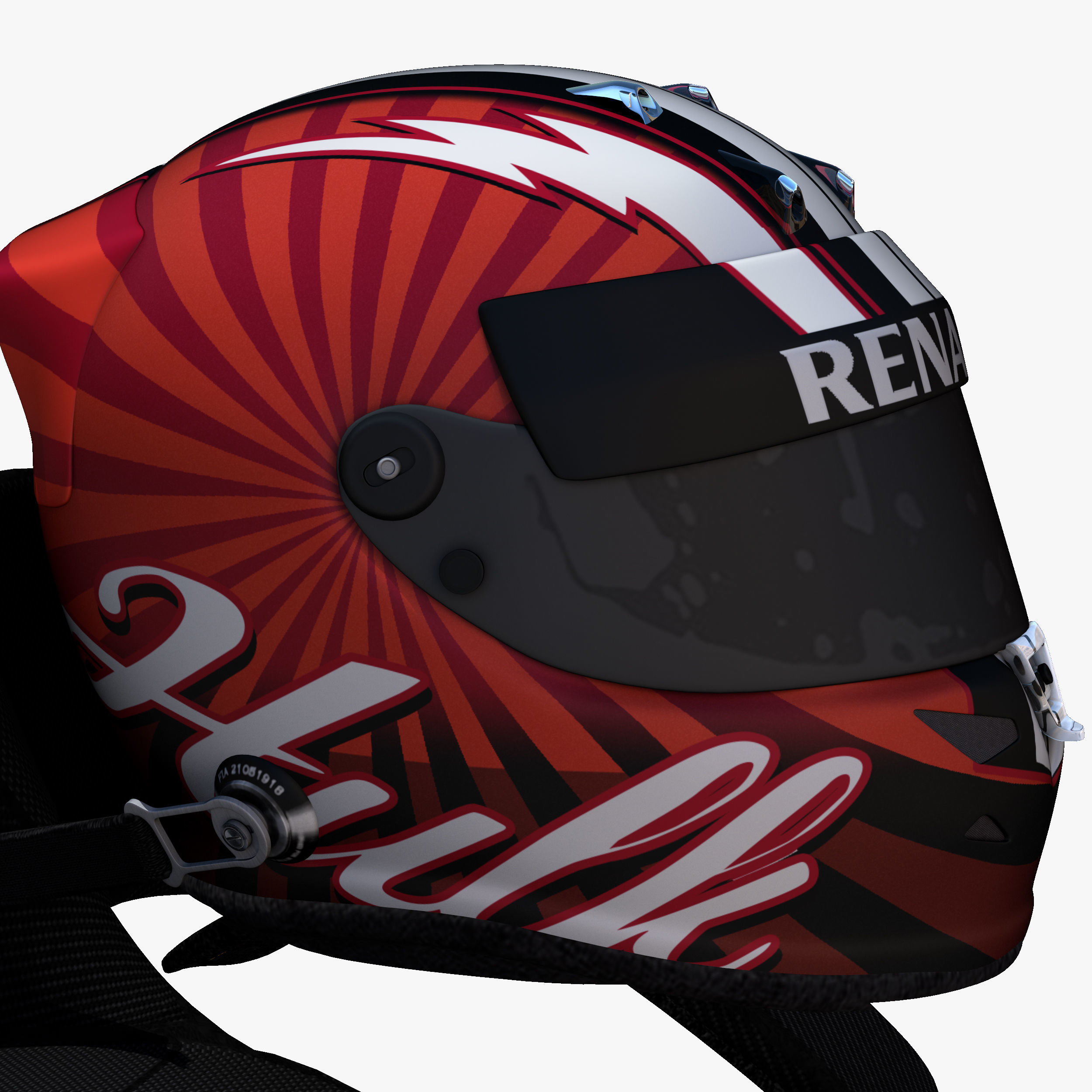 Hulkenberg helmet 2017 Low-poly 3D model_5