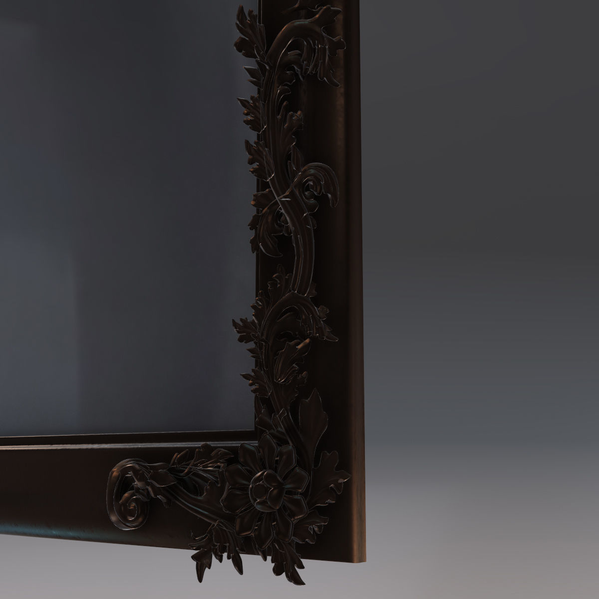 Vintage Barocco Mirror 3D model_4