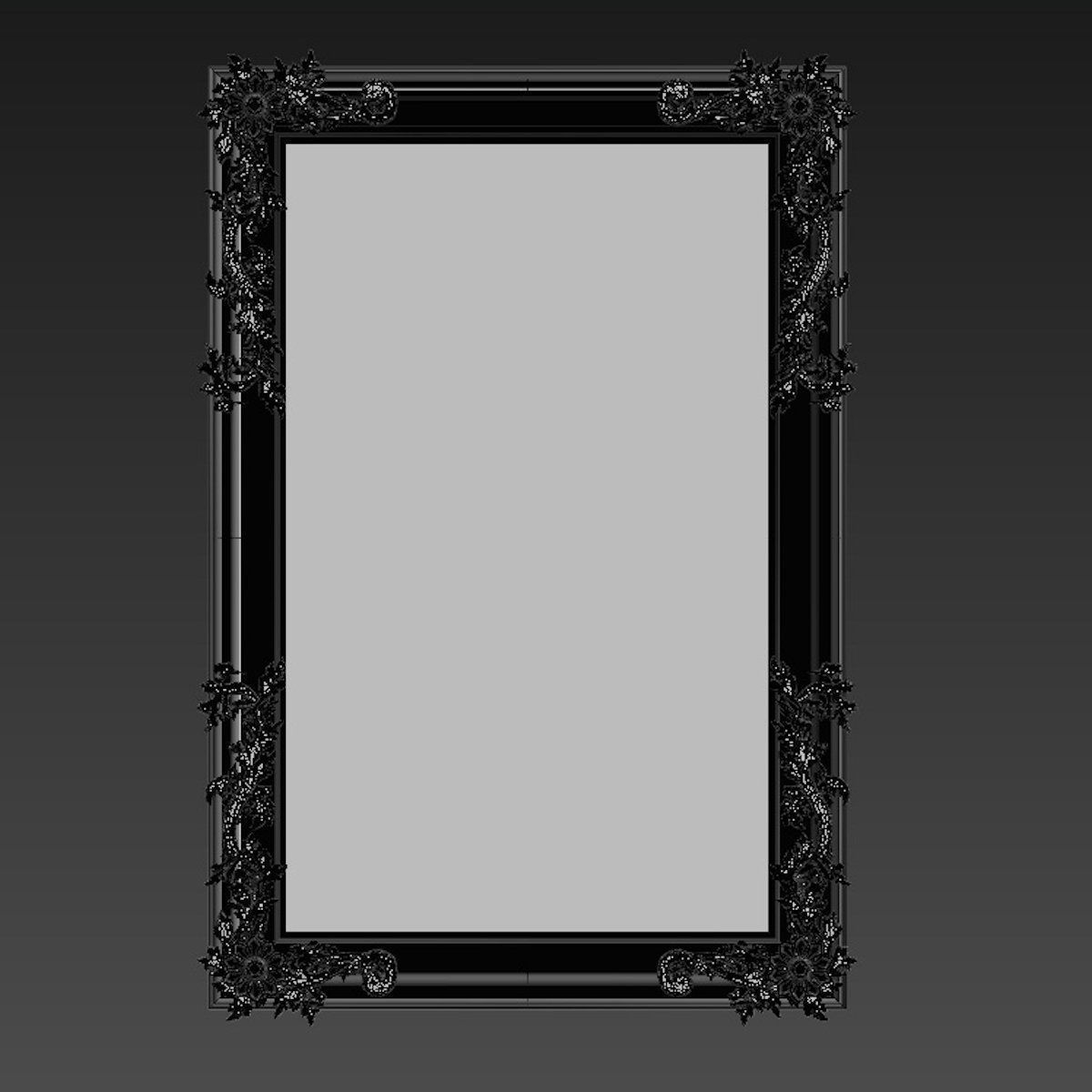 Vintage Barocco Mirror 3D model_5