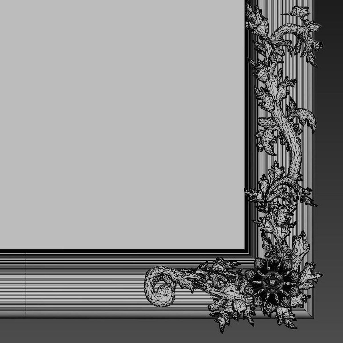 Vintage Barocco Mirror 3D model_9