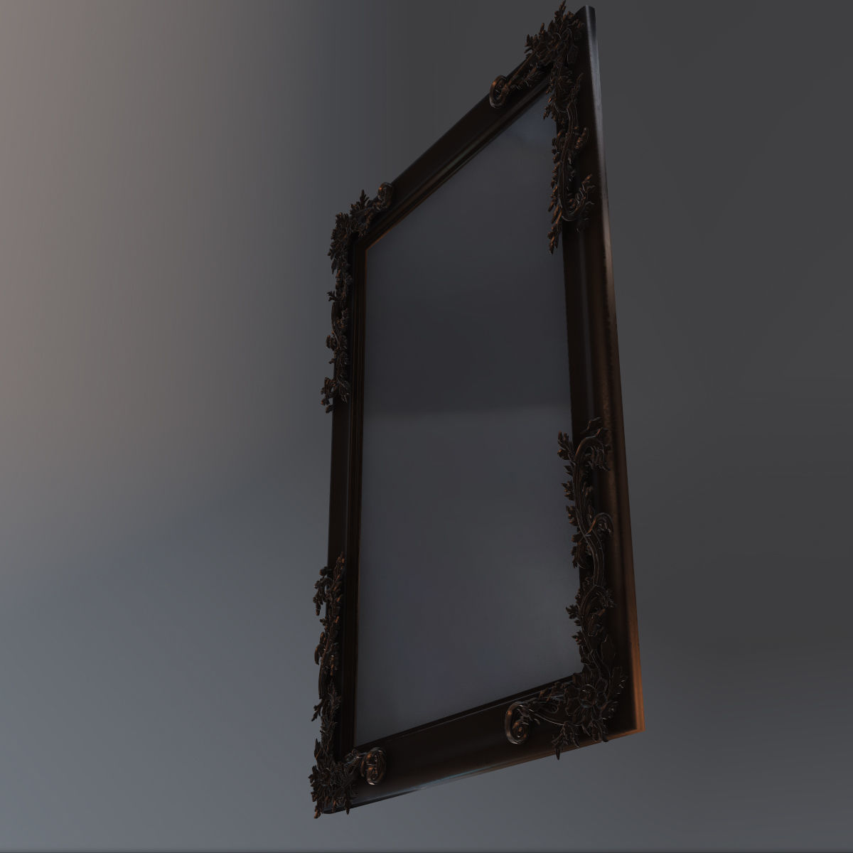 Vintage Barocco Mirror 3D model_2