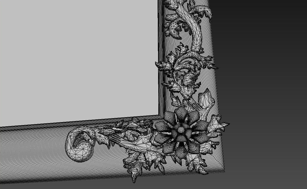 Vintage Barocco Mirror 3D model_8