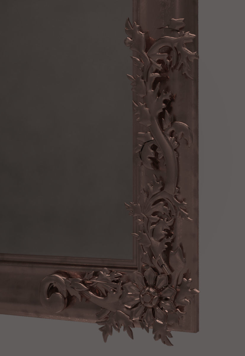 Vintage Barocco Mirror 3D model_7