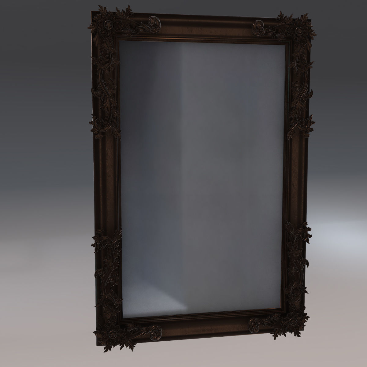 Vintage Barocco Mirror 3D model_1