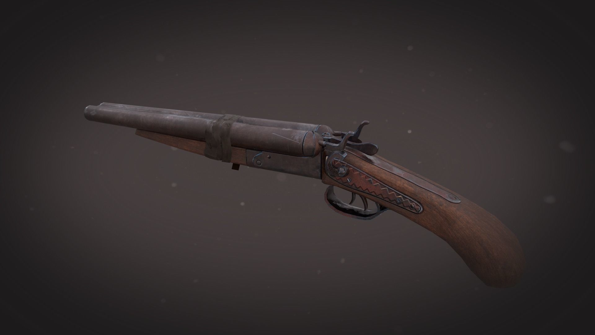 Shotgun rifle Low-poly 3D model_3