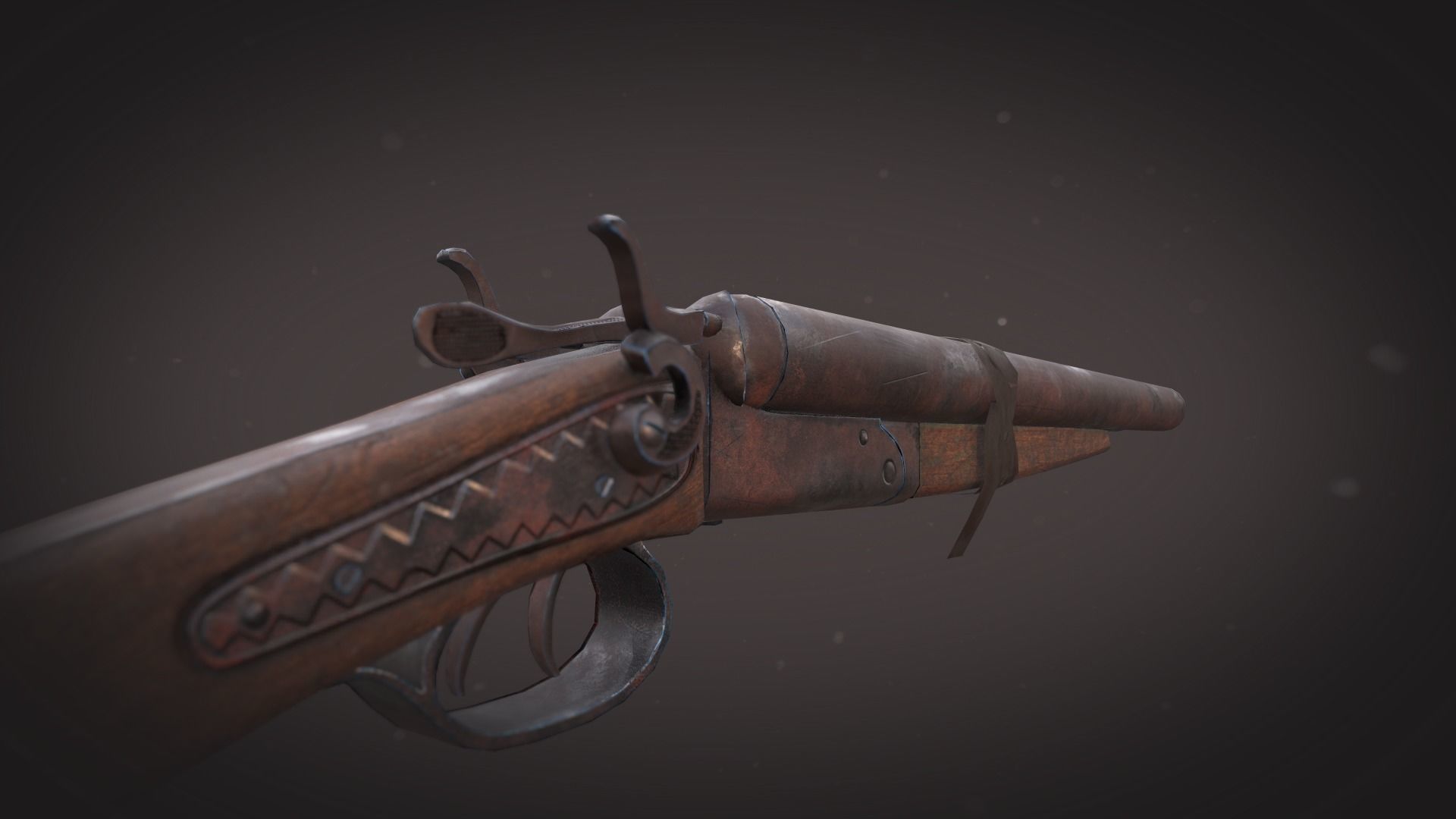 Shotgun rifle Low-poly 3D model_0