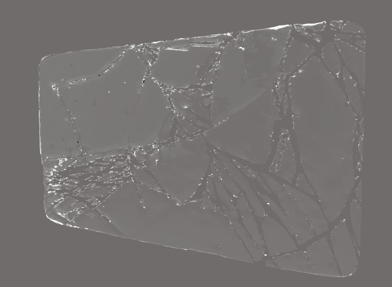 Shattered Glass Low-poly 3D model_1