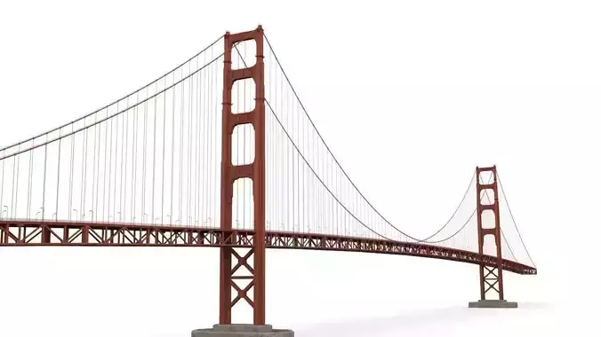 Golden Gate Bridge Low-poly 3D model