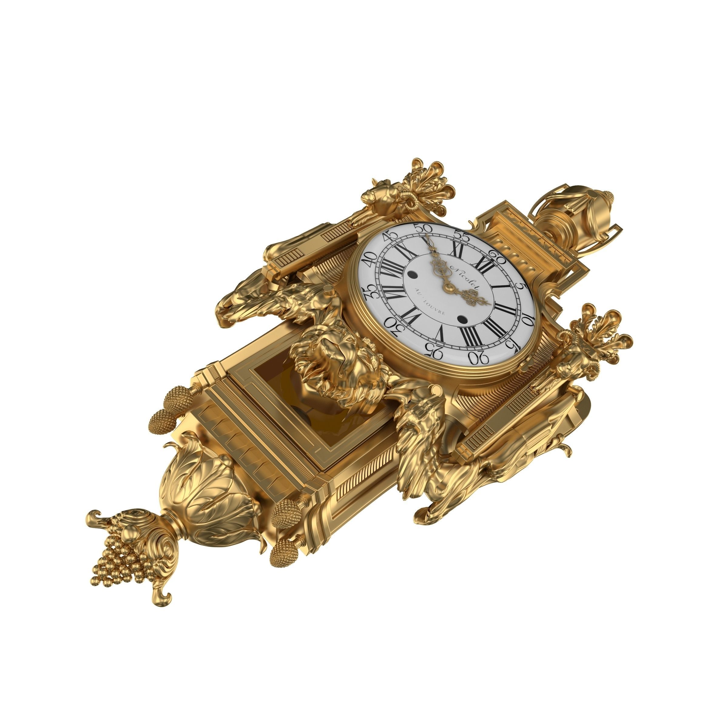 Best Luxury Cartel Clock  3D model_11