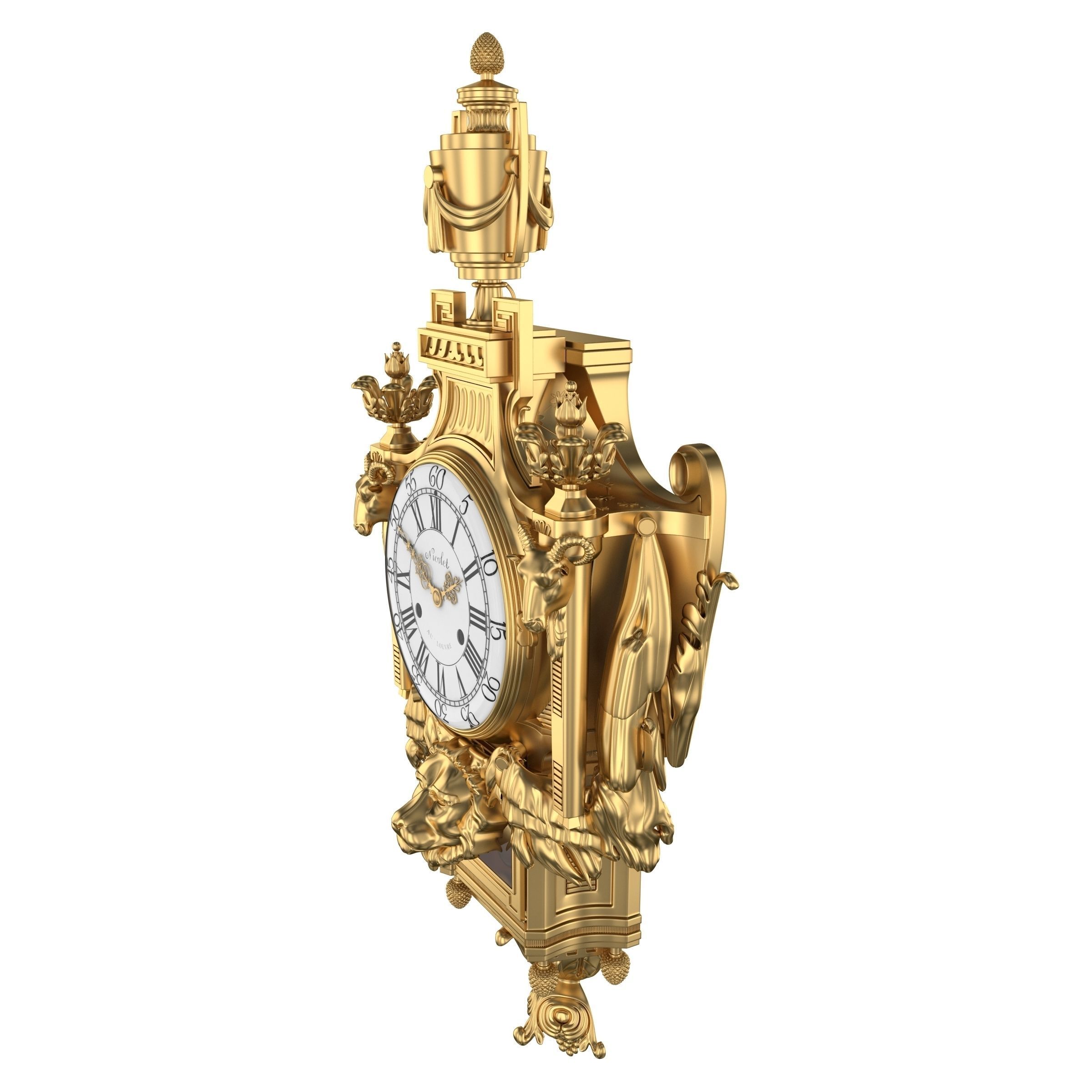Best Luxury Cartel Clock  3D model_7