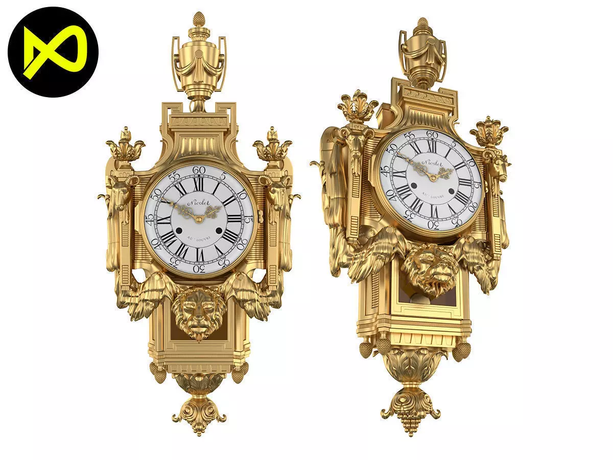 Best Luxury Cartel Clock  3D model_0